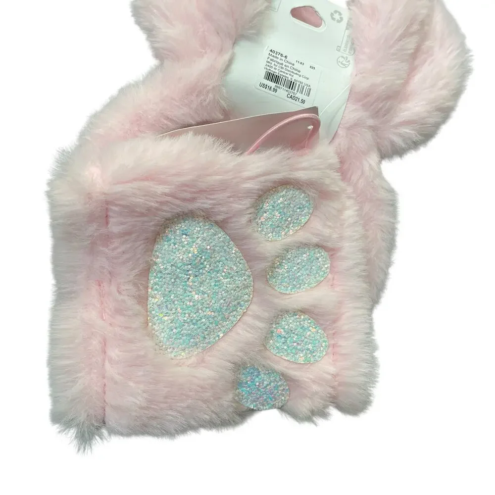 Claires Bunny Dress Up Set Ears Headband Paw Arm Warmers Cottontail Plush Gift
